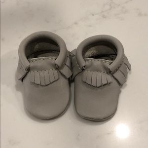 Freshly Picked Grey Moccasins, Size 0